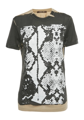 Roberto Cavalli Vintage snakeskin-print cotton T-shirt - Brown