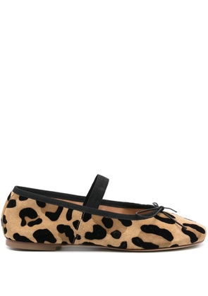 anniel leopard-print ballet flats - Brown
