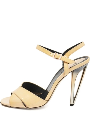 Fendi Pre-Owned 120mm patent-leather ankle-strap sandals - Neutrals