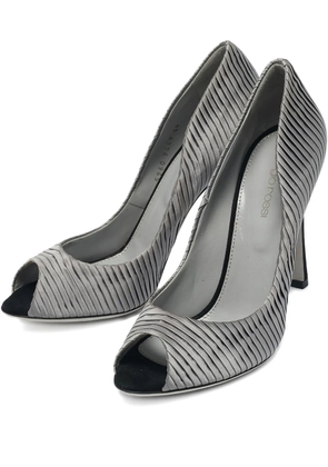 Sergio Rossi Vintage pre-owned 110mm pleated peep-toe pumps - Grey