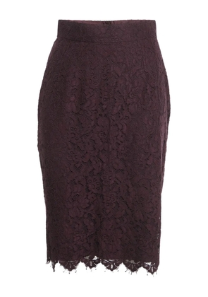Dolce & Gabbana Pre-Owned lace-detail midi skirt - Purple