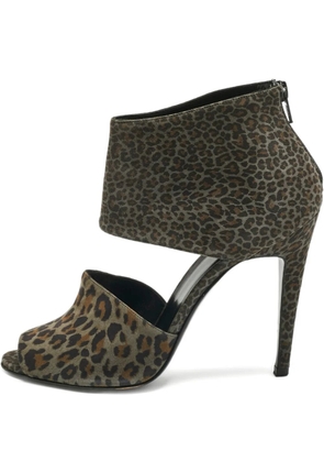 Pierre Hardy leopard-print zip suede sandals - Grey