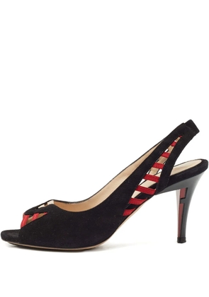 Fendi Pre-Owned 80mm suede strap-detail sandals - Black