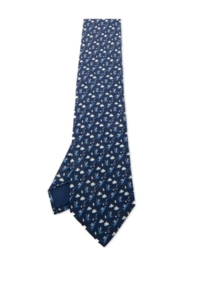 Hermès Pre-Owned dragon print silk tie - Blue
