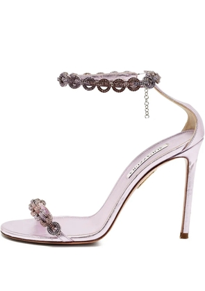 Aquazzura 115mm Love Link embellished sandals - Purple
