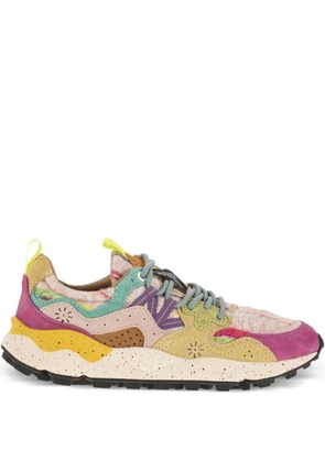 FLOWER MOUNTAIN Yamano 3 overlapping floral sneakers - Neutrals