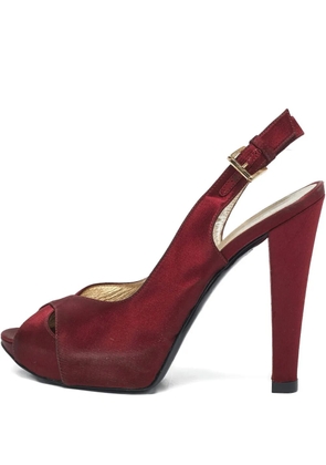 Casadei Vintage 120mm satin slingback sandals - Red