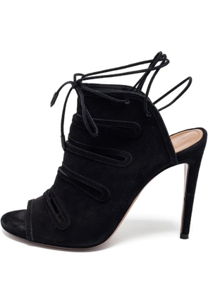 Aquazzura Pre-owned 110mm cut-out lace sandals - Black