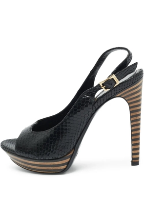 Fendi Pre-Owned python embossed-leather sandals - Black