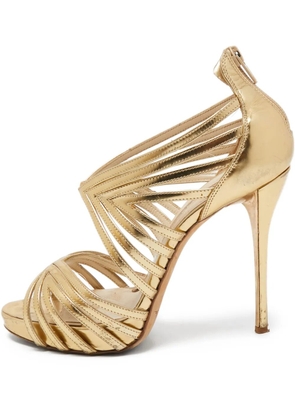 Oscar de la Renta Pre-Owned 125mm leather heeled sandals - Gold