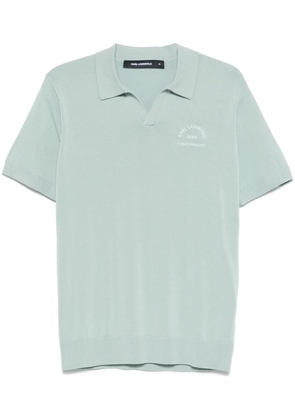 Karl Lagerfeld logo-embroidered polo shirt - Blue