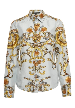 Gucci Pre-Owned silk printed shirt - Blue