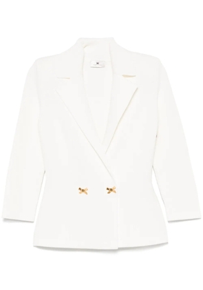 Elisabetta Franchi jewelled bows knit blazer - White