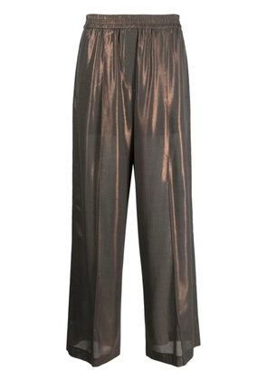 Brunello Cucinelli metallic wide-leg trousers