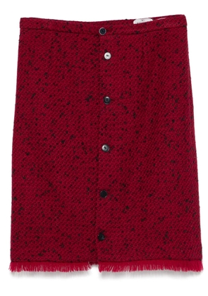 Valentino Garavani Pre-Owned 1980s frayed midi skirt - Red