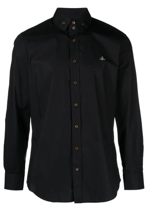 Vivienne Westwood Orb-embroidered poplin shirt - Black