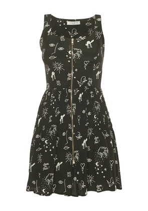 SANDRO silk print mini dress - Black