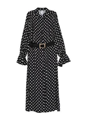 IMPERIAL polka-dot belted midi dress - Black