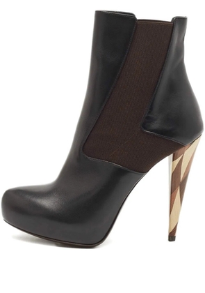 Fendi Pre-Owned 90mm leather platform boots - Black