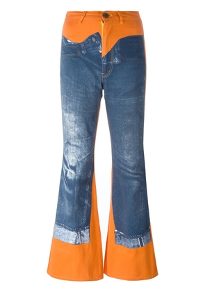 Jean Paul Gaultier Pre-Owned trompe d'oleil flare trousers - Blue