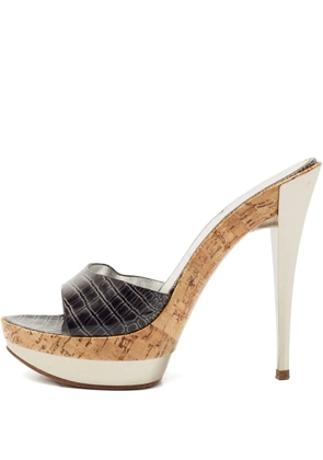 Casadei Vintage 140mm platform leather sandals - Black