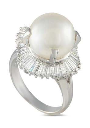 LB Exclusive platinum pearl and diamond ring - Silver