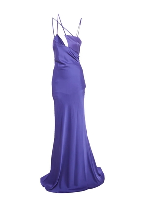 The Attico satin hook-closure dress - Purple