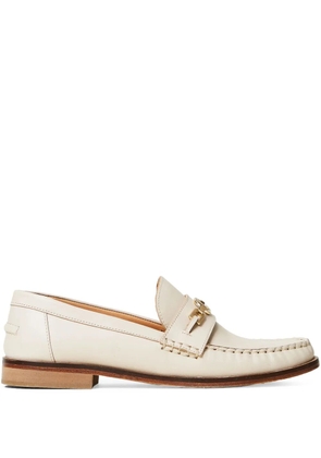TWINSET Oval T leather loafers - White