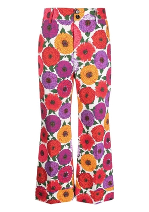 La DoubleJ Hendrix printed cropped trousers - Red