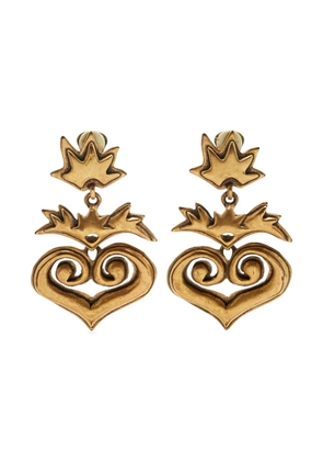 Oscar de la Renta Pre-Owned heart clip-on earrings - Gold