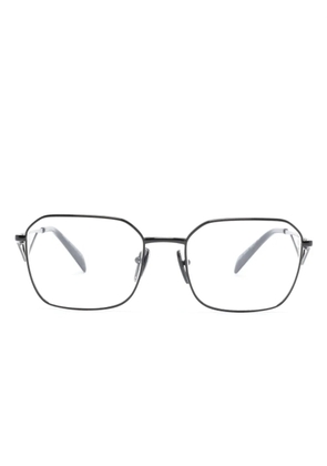Prada Eyewear triangle logo square-frame glasses - Black