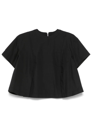 sacai pleated T-shirt - Black