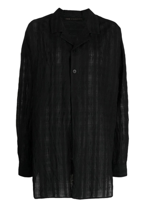 Forme D'expression semi-sheer long-sleeve shirt - Black