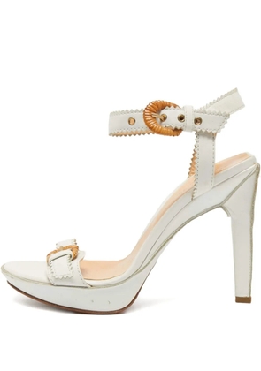 Sergio Rossi Vintage 110mm leather buckled sandals - White