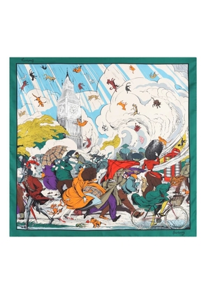 Burberry printed silk scarf - Blue