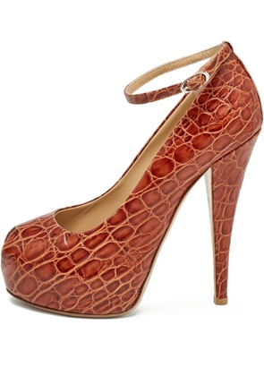 Giuseppe Zanotti Vintage 140mm crocodile-effect pumps - Brown