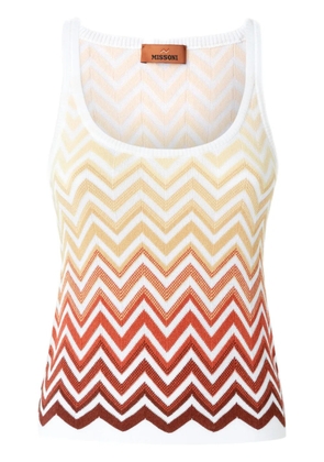 Missoni zigzag-woven vest - White