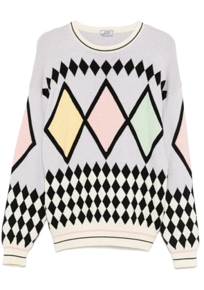 Versace Pre-Owned 1980s diamond-pattern sweater - Purple
