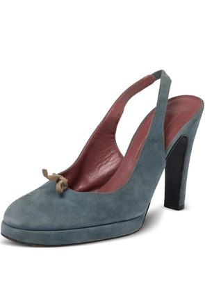 Sergio Rossi Vintage 110mm suede slingback pumps - Blue