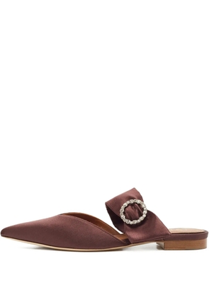 Malone Souliers satin pointed-toe ballet flats - Brown