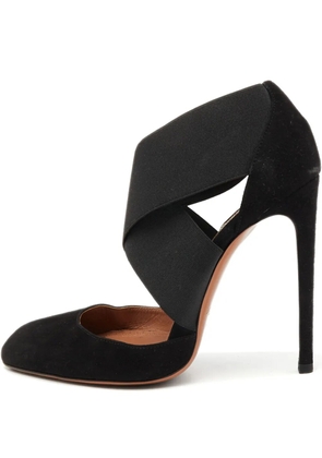 Alaïa Pre-Owned cross-strap suede pumps - Black