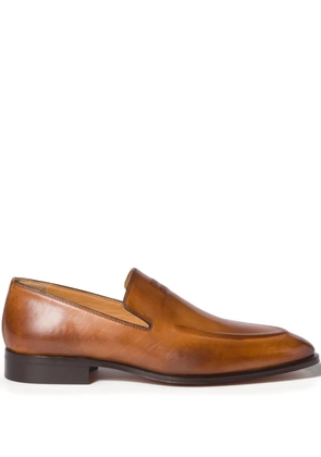 Miu Miu embossed-logo loafers - Brown