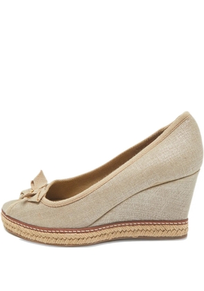 Tory Burch bow platform espadrilles - Neutrals