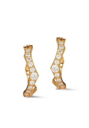 Parulina 18k yellow gold Briar diamond huggie earrings