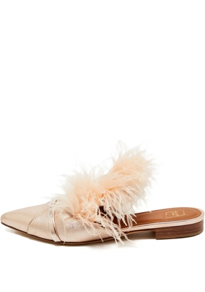 Malone Souliers feather-detail mules - Pink