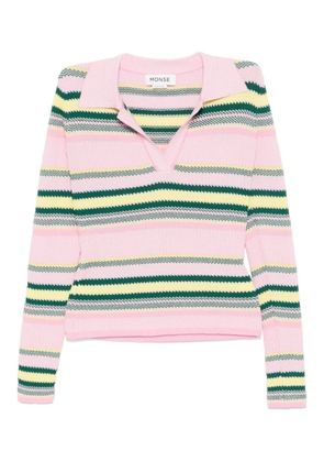 Monse striped-jacquard top - Pink