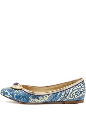 Etro Pre-Owned paisley coated ballet flats - Blue