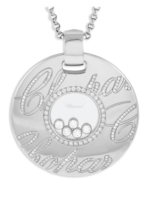 Chopard Pre-Owned 18kt white gold Happy diamond necklace