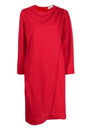 Valentino Garavani Pre-Owned 1980s draped-detailing shift dress - Red