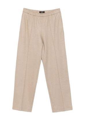 Fabiana Filippi elasticated-waistband front-creases straight trousers - Neutrals